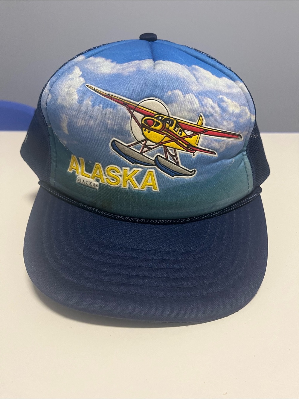 Vintage Alaska Seaplane Trucker Hat - Blue